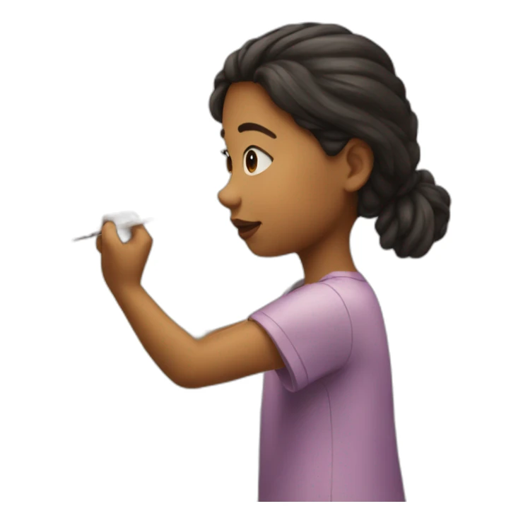 girl painting sticker