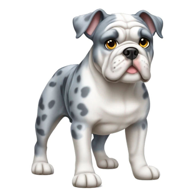 Blue Merle bulldog full body sticker