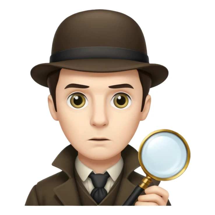 sherlock holmes holding magnifying glass sticker
