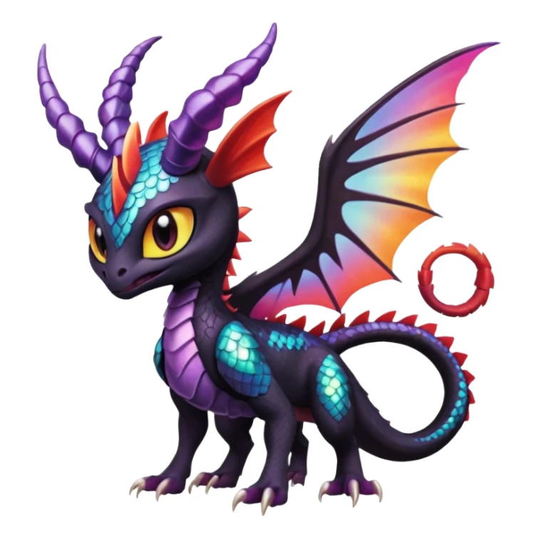 Colorful Realistic Exotic Meloetta-Cynder-Spyro-Toothless-Fakémon-creature-hybrid sticker