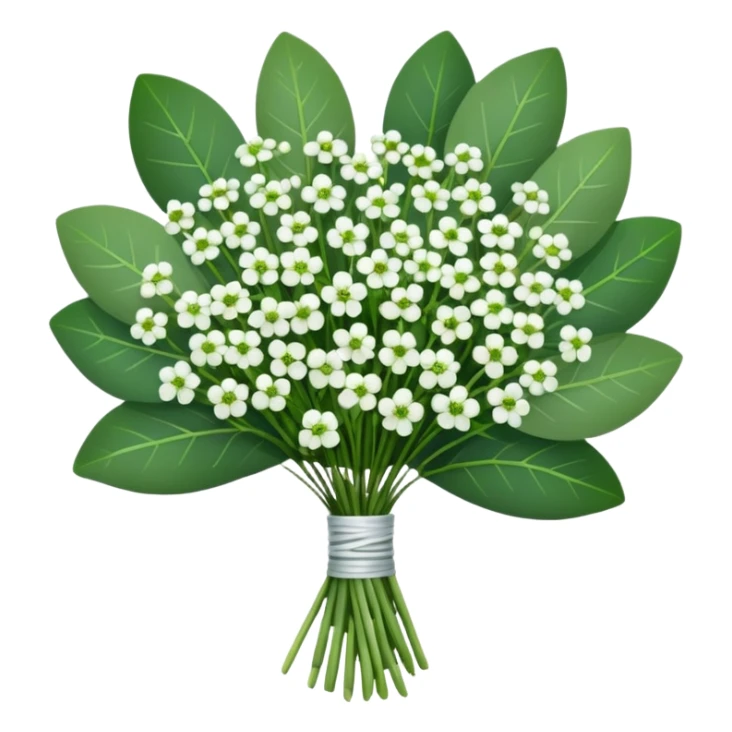 bouquet of eucalyptus and gypsophila flowers sticker