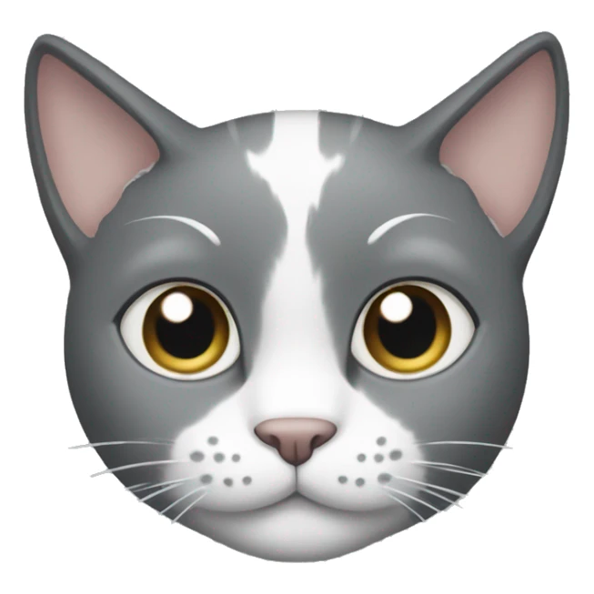 grey cat with white chest and white paws sticker