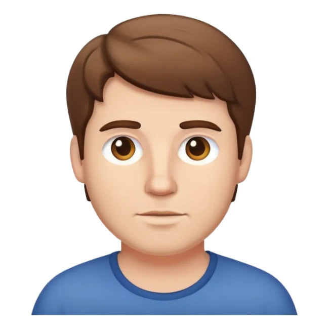 White fat man brown hair really chunky sticker