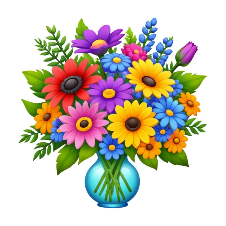bouquet of different flower and different colors sticker