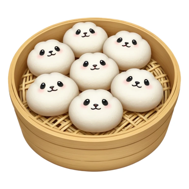 bao buns in bamboo steamer sticker