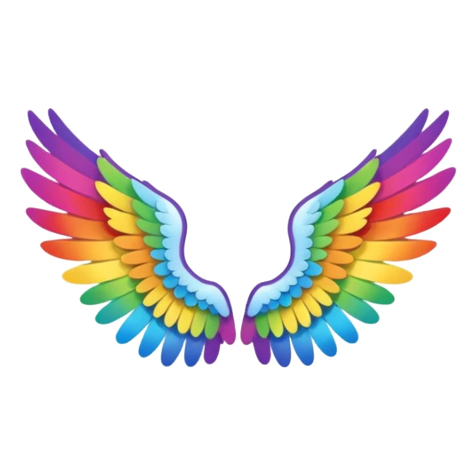 Simple rainbow angel wings. Simple cute small left and right rainbow angel wings. Only wings. sticker