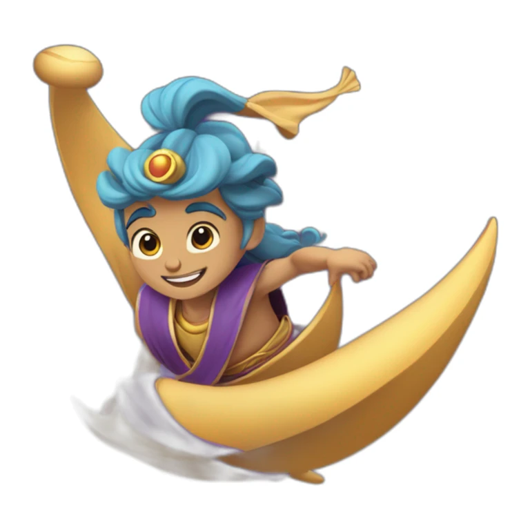 Aladino en vuelo cielo asul sticker