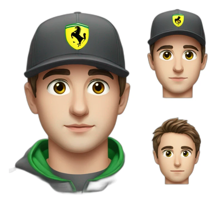 Charles Leclerc red hat ferrari green eyes sticker