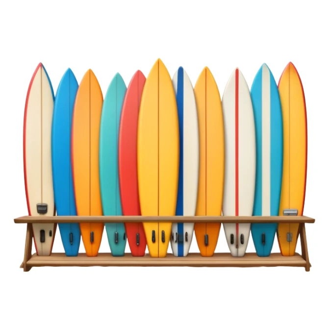 Rack of surfboards on the beach sticker