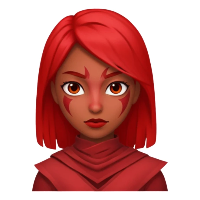 female character red skin sticker