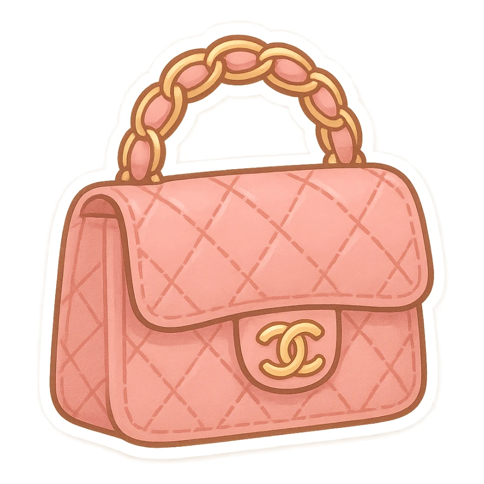 Luxury Chanel handbag pink sticker