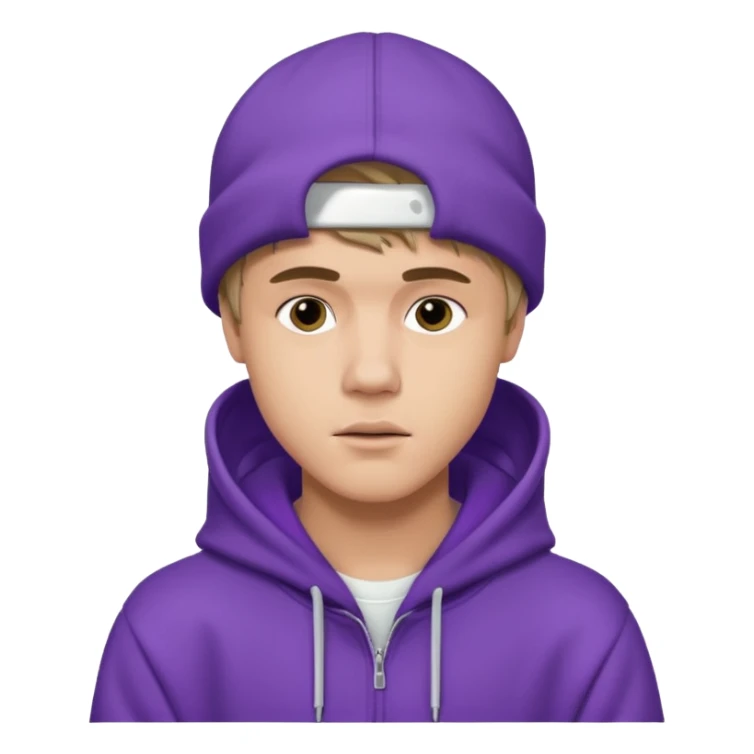 justin bieber, wear purple hoodie sticker