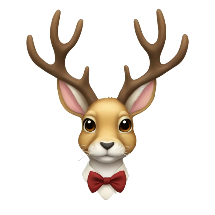 jackalope with long tie bunny ears deer antlers sticker