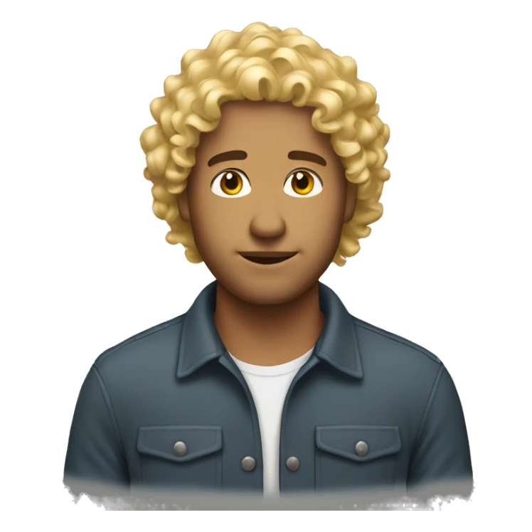 man curly hair blond sticker