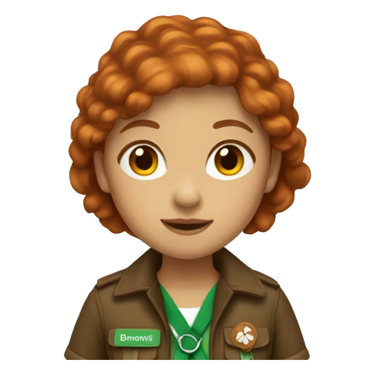 brownish red hair girl scout sticker