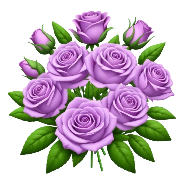 big bouquet Lavender Tea Rose, luxuriant, leaf, bud sticker