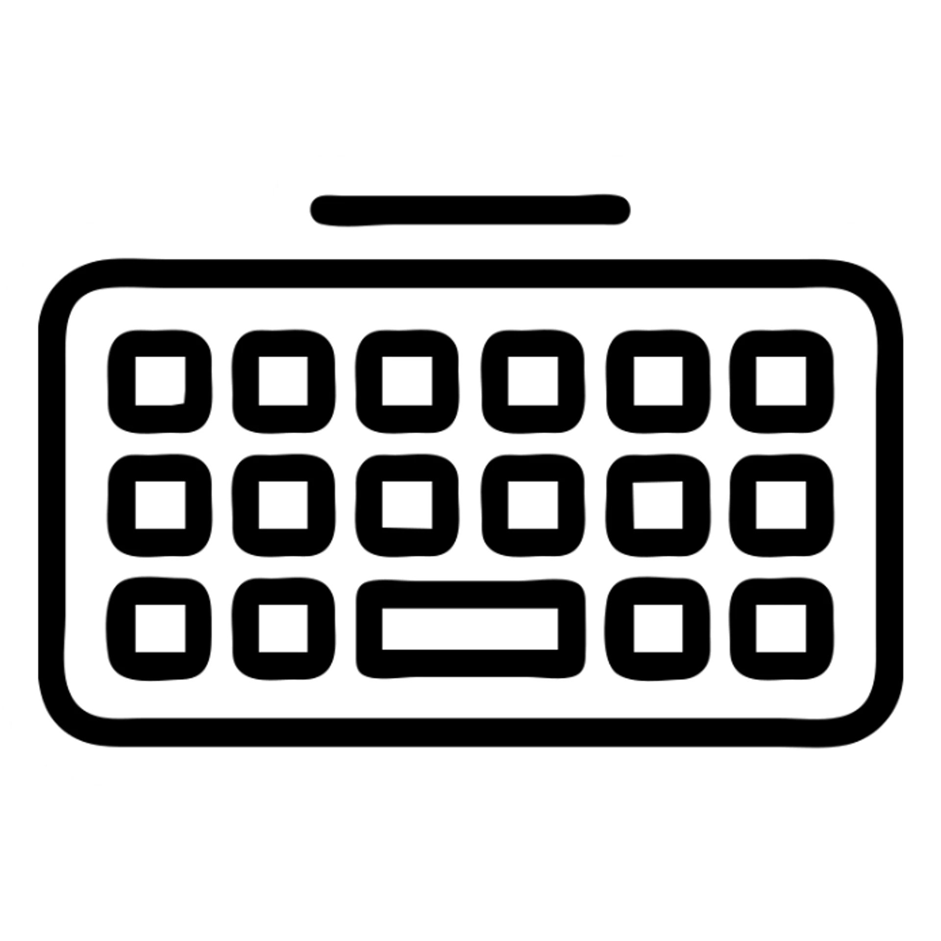 outline style keyboard, transparent background sticker