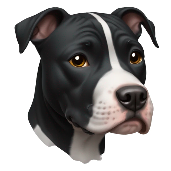 Pitbull black dog with white stripe on face sticker