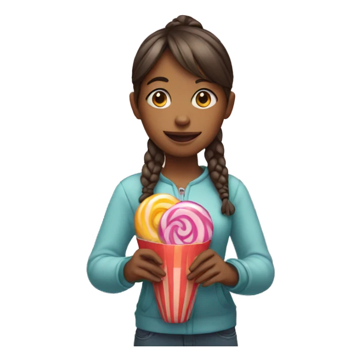 Girl with candy sticker