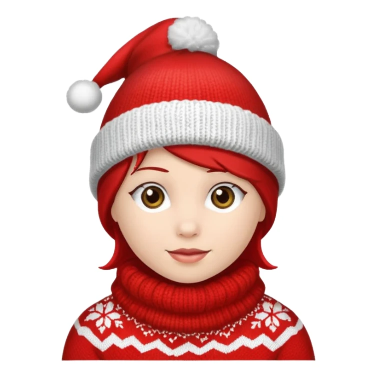 red christmas hat with white logo "S" sticker