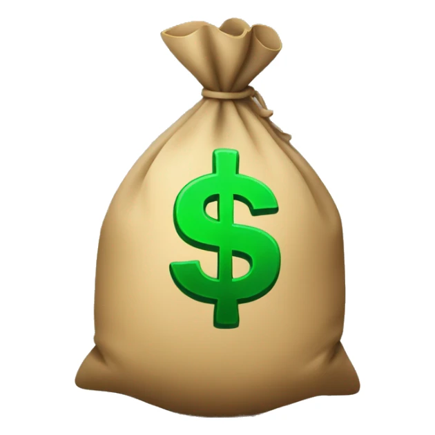 Money bag with green dollar sign sticker