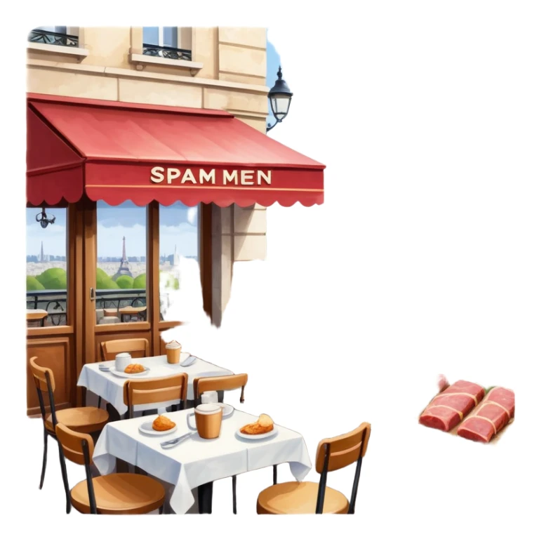 impressionist SPAM meat claude monet paris cafe city landscape  sticker