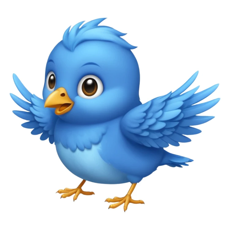 Small babyblue bird flying sticker
