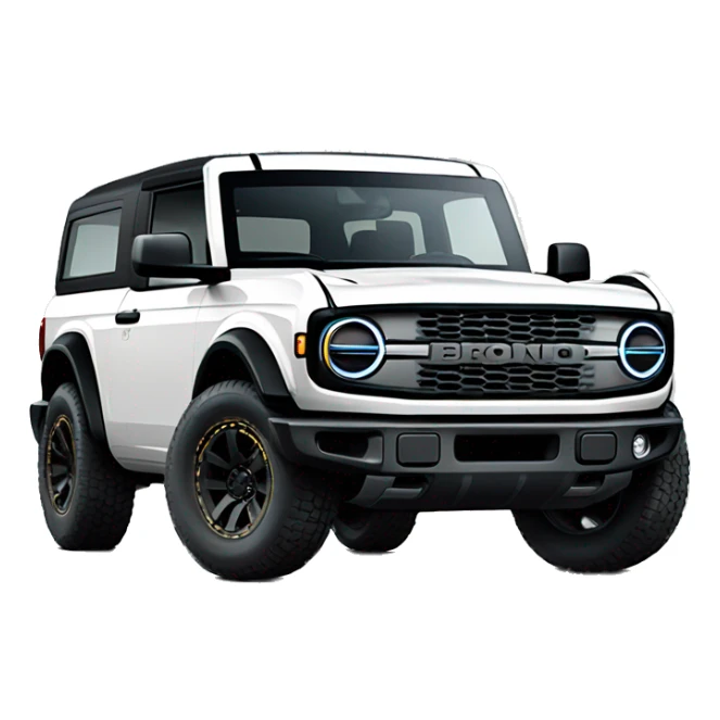 New White 4 door ford bronco with a black top  sticker