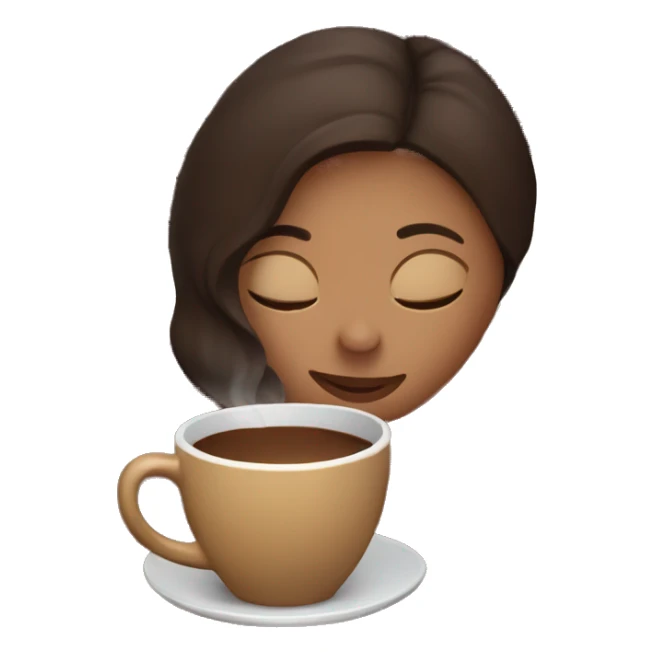 Brunette girl inside a maroon blanket sipping coffee eyes closed sticker
