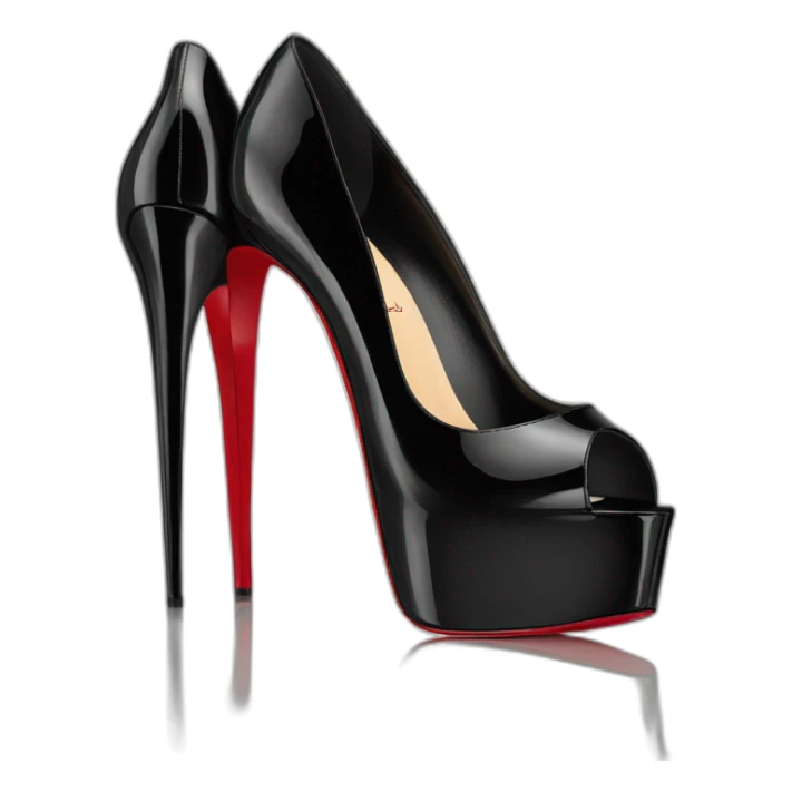 Louboutin Black patent Leather Lady Peep Toe Platform sticker
