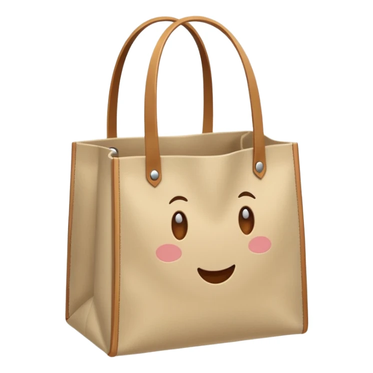 cartoon market bag, do not add stripes and make it empty. Do not add face sticker