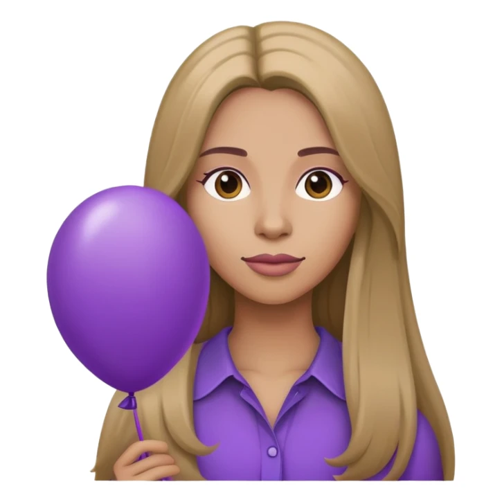 Women with long hair with purple balloon  sticker