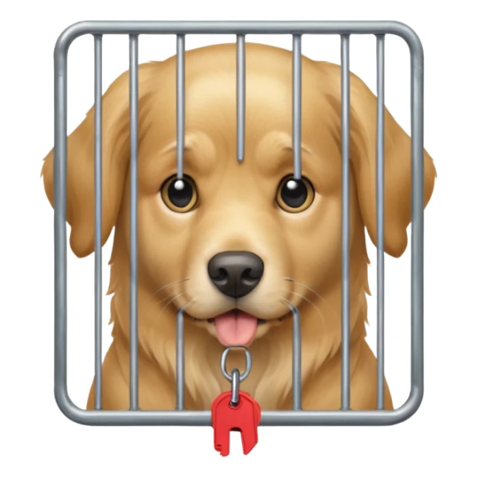 Dog who keeps its owner in a cage sticker