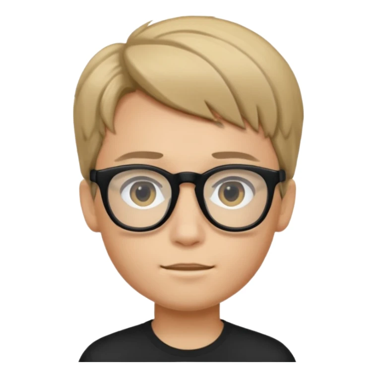 a boy with black glasses and dark-blond hair sticker