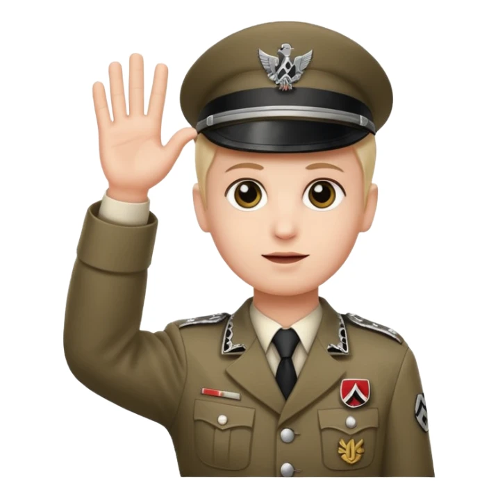Hand up emoji in nazi uniform sticker