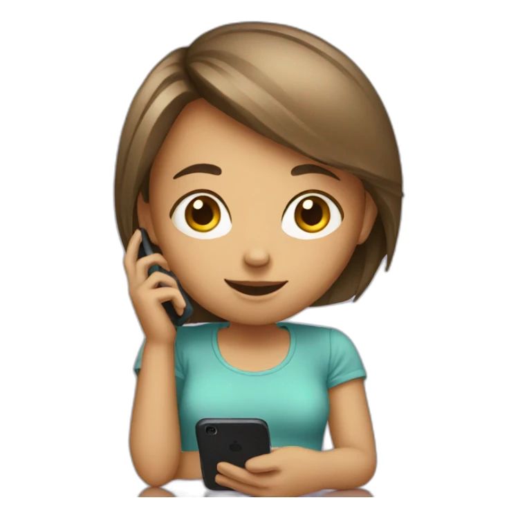 Girl with phone sticker
