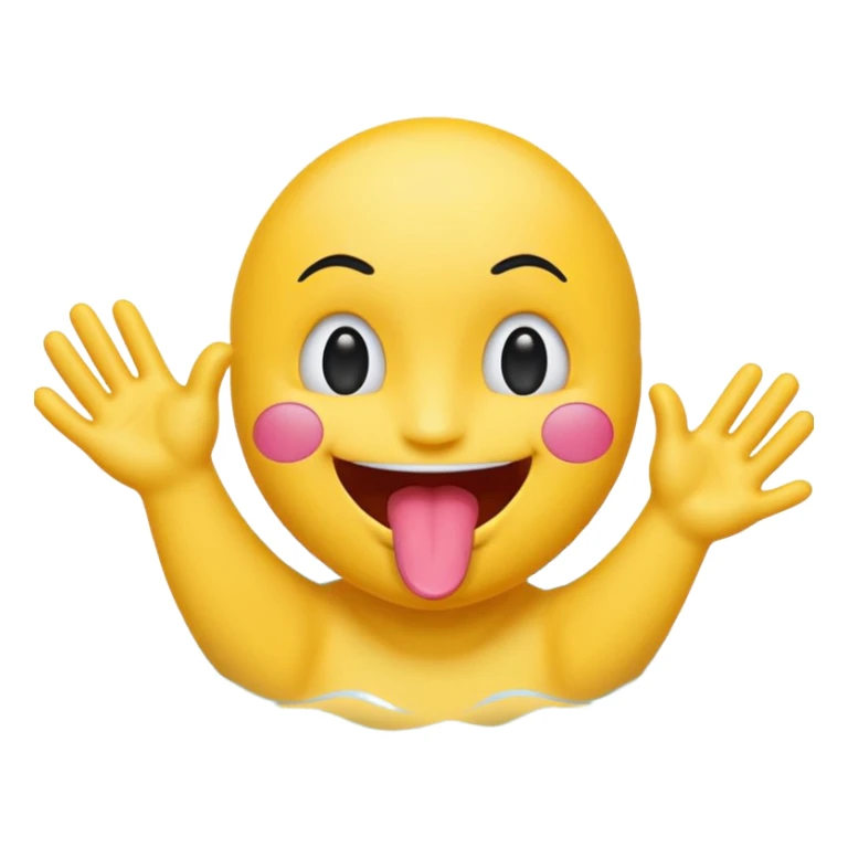 emoji face with tongue sticking out with swimming hands  sticker