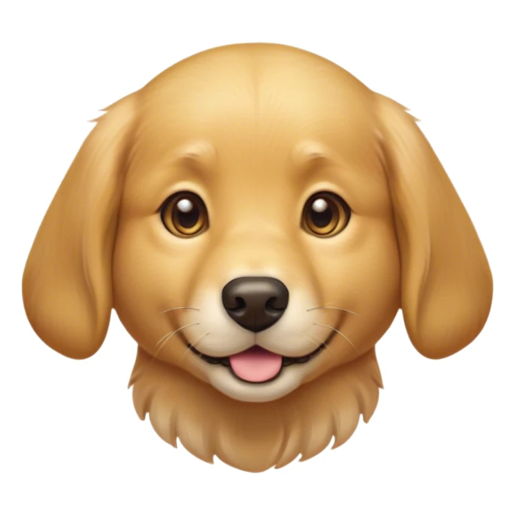 Cinematic Cute Golden Retriever Portrait Emoji, Head tilted playfully and inquisitively, featuring a luscious golden coat with a gentle sheen, round, sparkling brown eyes filled with curiosity, Simplified yet irresistibly adorable features, highly detailed, glowing with a warm, friendly glow, high shine, affectionate and lively, stylized with a touch of whimsy, bright and endearing, soft glowing outline, capturing the essence of a mischievous yet loving pup, so playful it feels like it could leap out of the screen and into your arms! sticker