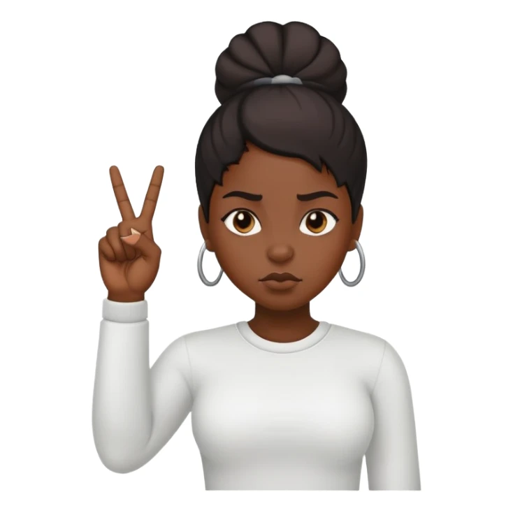 Black girl pulling up the middle finger sticker
