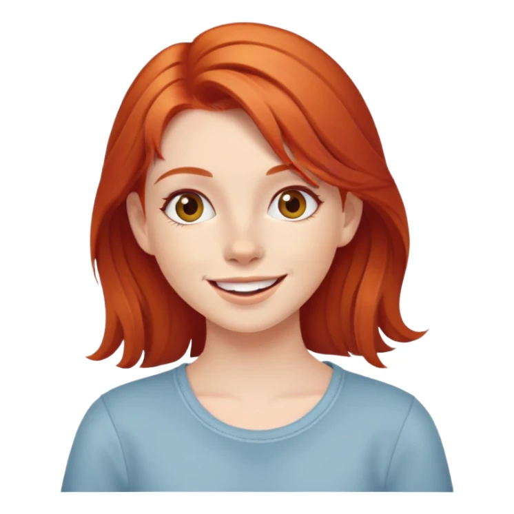 a young red-haired girl with an emotion of joy sticker
