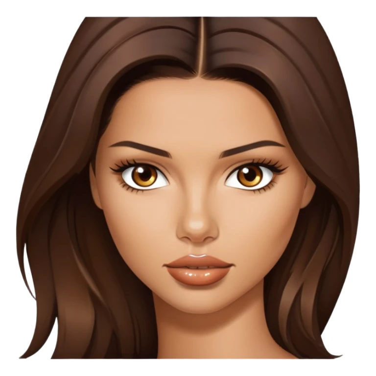 Adriana Lima with brown hair and brown eyes sticker