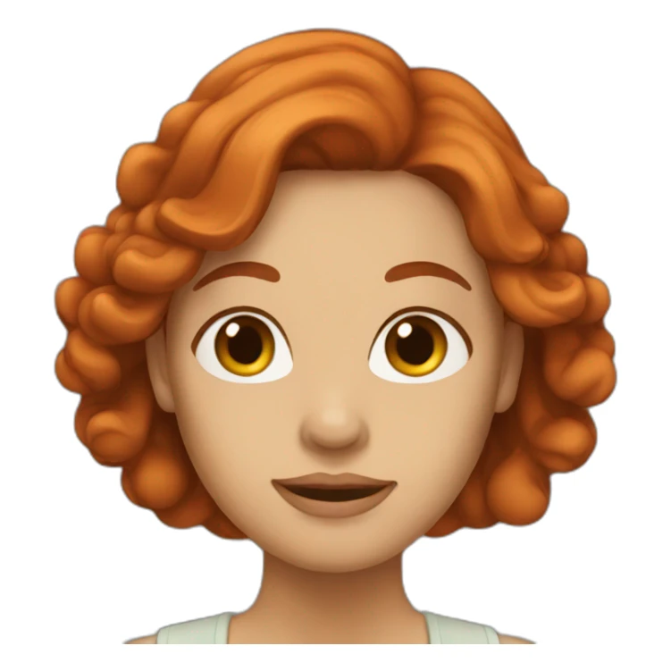 a woman with long auburn hair sticker