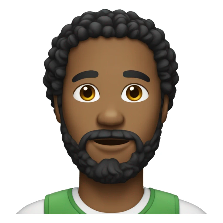 black guy with curly black hair and beard sticker