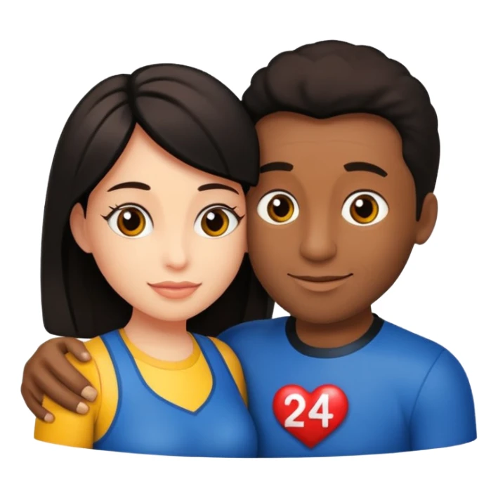 Dois namorados com o número 24 sticker