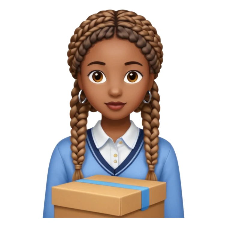 Black girl. Preppy &pretty. Sassy box braids  sticker