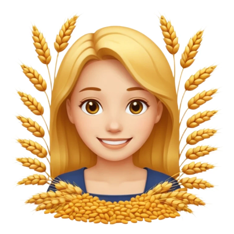 women happy satisfied with minimal wheat flying arround sticker