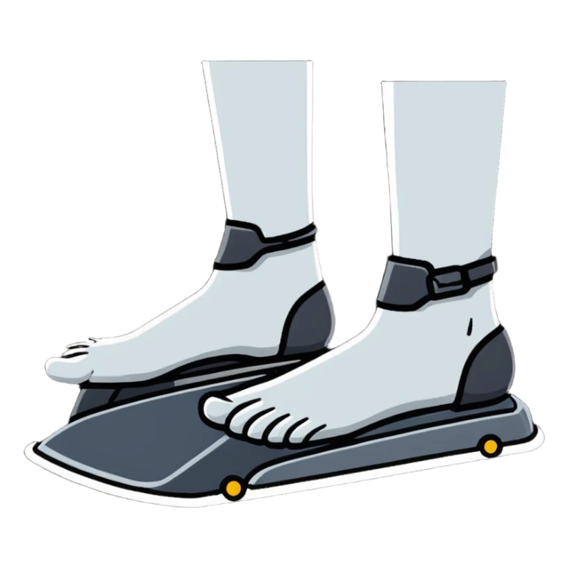 foot pressing brake pedal in car sticker