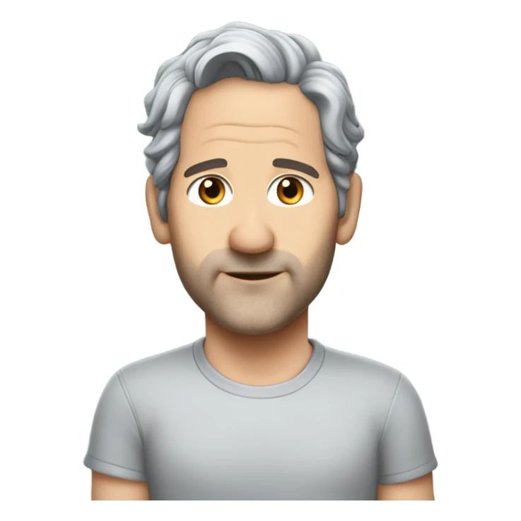 Paul Rudd wearing t-shirt grey hair  sticker