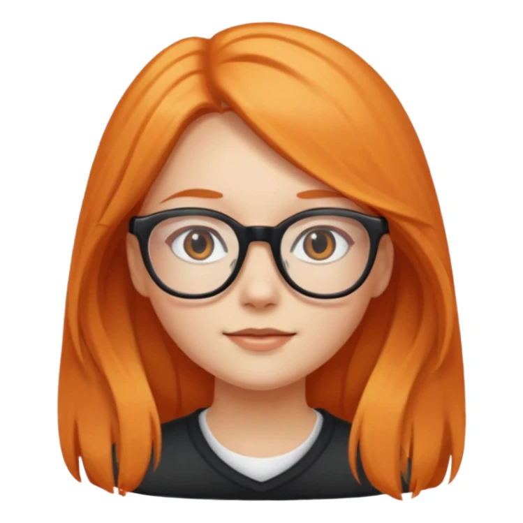 a girl with glasses and light orange long hair sticker