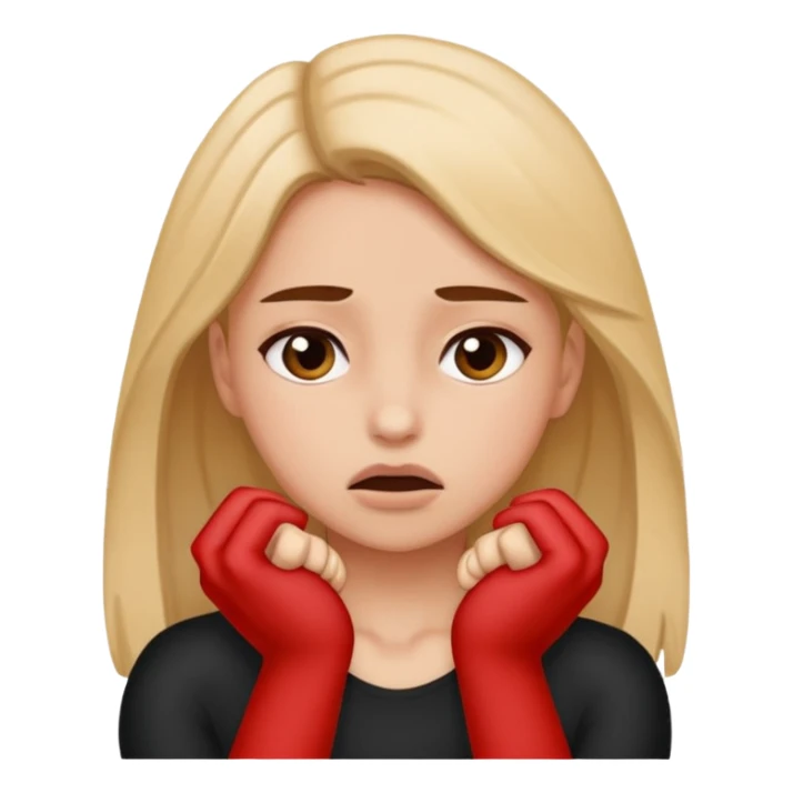 Girl pretending to choking herself out sticker